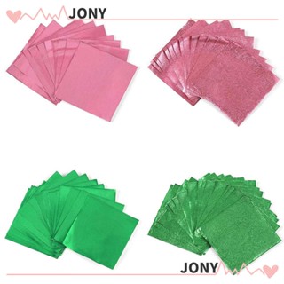 Jy1 ฟอยล์อลูมิเนียม สีลูกกวาด สําหรับตกแต่งขนมช็อคโกแลต อาหาร 100 ชิ้น