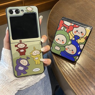 เคสโทรศัพท์มือถือแบบแข็ง กันกระแทก ลาย Happy Baby Teletubbies สีดํา สําหรับ Samsung Galaxy Z Flip 5 4 3 2 1 5G Flip3 Flip4 Z Fold 5 4 3 2 Fold4