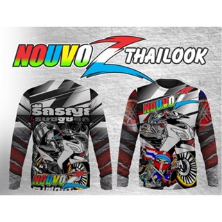 เสื้อแขนยาว สีเทา สําหรับขี่จักรยานยนต์ 060 nouvo yamaha