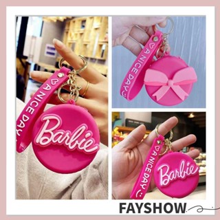 Fay กระเป๋าใส่เหรียญบาร์บี้, พวงกุญแจซิลิโคน สีชมพู, ของขวัญสร้างสรรค์ คาวาอี้ แบบพกพา กระเป๋าถือ พวงกุญแจ คอสเพลย์ ปาร์ตี้