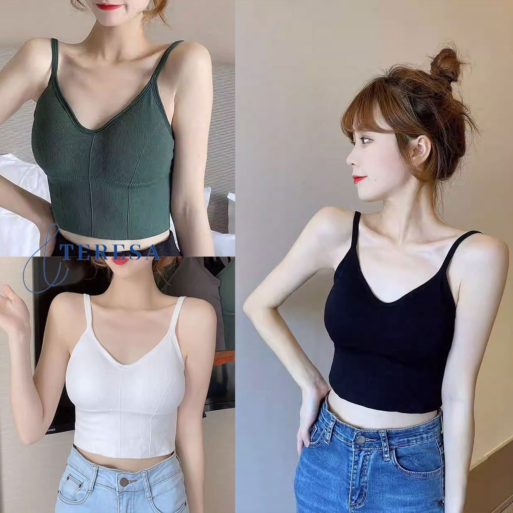 เสื้อสายเดี่ยวลุคสาวแซ่บ เสื้อซับใน ผลิตจากผ้าคอตตอน 96% และสแปนเด็กซ์
