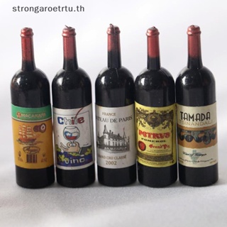 Strongaroetrtu ขวดไวน์จําลอง ขนาดเล็ก 1/12 สําหรับตกแต่งบ้านตุ๊กตา 5 ชิ้น