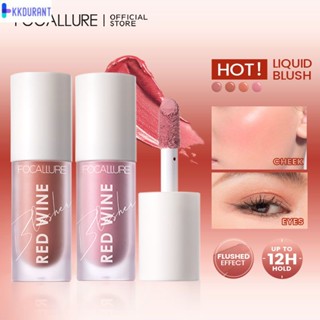 FOCALLURE บลัชออนแบบเหลว HANGOVER RED WINE Natural Cheek Tint Blusher Matte Cream On Face Make Up Cosmetics KDURANT