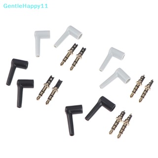 Gentlehappy แจ็คหูฟังสเตอริโอ 90 องศา 3.5 มม. 3 4 เสา 3.5 ชุบทอง 2 ชิ้น ต่อล็อต