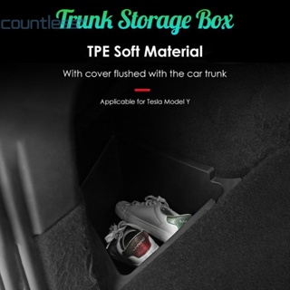 กล่องเก็บของ TPE พร้อมฝาปิด สําหรับ Tesla Model Y Trunk [countless.th]