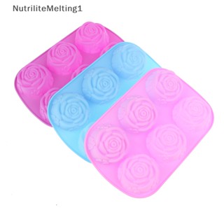 [NutriliteMelting1] แม่พิมพ์ซิลิโคน รูปดอกกุหลาบ 3D 6 ดอก สําหรับตกแต่งเค้ก สบู่ [TH]