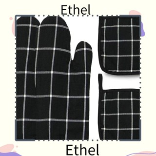 Ethel1 ถุงมือผ้าฝ้าย ทนความร้อน 7.1 นิ้ว 10.3 นิ้ว ซักได้ สําหรับเตาอบ 4 ชิ้น