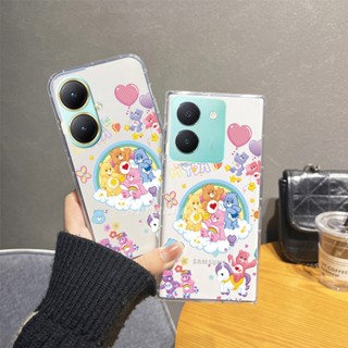 เคสโทรศัพท์มือถือแบบนิ่ม ใส ลายการ์ตูนหมีสีรุ้ง สําหรับ VIVO Y27 Y78 Y77 Y76 Y36 Y35 Y22 Y22S Y16 Y02T Y02A Y02 V27 V27E V25 Pro V25E V23 V23E 4G 5G