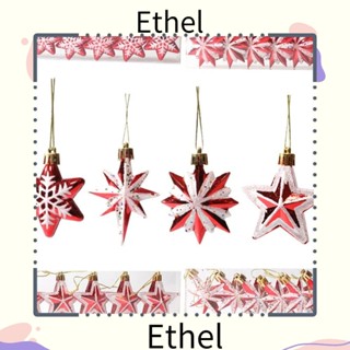 Ethel1 จี้พลาสติก รูปเกล็ดหิมะ ดาว ของขวัญ สําหรับตกแต่งบ้าน ต้นคริสต์มาส