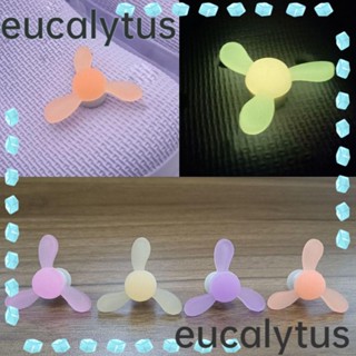 Eucalytus1 กังหันลม PVC เรืองแสง หมุนได้ สําหรับตกแต่งรองเท้า Crocs 5 ชิ้น