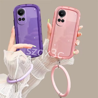 ใหม่ เคสโทรศัพท์มือถือ ซิลิโคนนิ่ม TPU พร้อมสายคล้องมือ สีโปร่งใส สําหรับ OPPO Reno 10 Pro+ 8 Pro 5G A78 A58 4G OPPOA78 RENO10