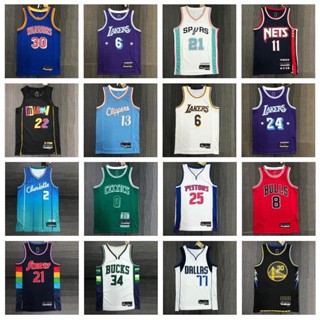 สไตล์ใหม่ ครบรอบ 75 ปี Lakers James No. เสื้อกีฬาบาสเก็ตบอล 6 23 Kobe 24 8 Warrior Curry 30 Irving 11