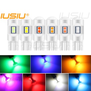 Iusiu หลอดไฟเลี้ยวเซรามิค T10 LED 6SMD 3030 194 168 501 W5W 12v สําหรับติดป้ายทะเบียนรถยนต์ รถจักรยานยนต์