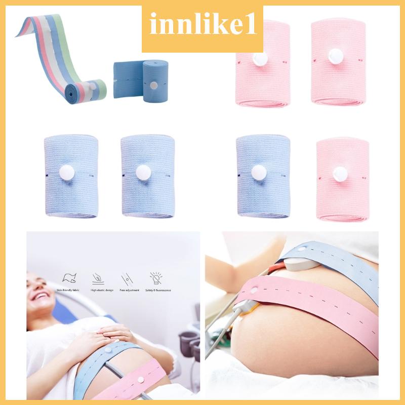 Innlike1 2 ชิ้น อัตราการเต้นของหัวใจ สายรัดคนท้อง เข็มขัดคนท้อง ยืดหยุ่น ทารกในครรภ์ ตรวจสอบหัวใจ เข็มขัด ผ้าพันแผลทารกในครรภ์ ไม่ระคายเคือง