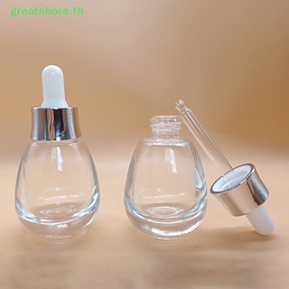 Greatshore ขวดแก้วเปล่า พื้นหนา ขนาดเล็ก 30 มล. พร้อมหลอดหยด สําหรับใส่ตัวอย่าง ปิเปต