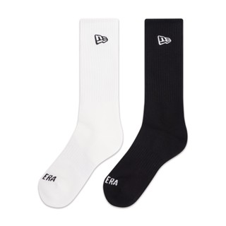 NEW ERA ถุงเท้า RIB CREW SOCK 2 PAIRS WHITE &amp; BLACK