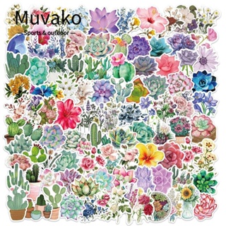 Muvako สติกเกอร์ PVC ลายดอกไม้ หลากสี สําหรับตกแต่ง DIY 200 ชิ้น