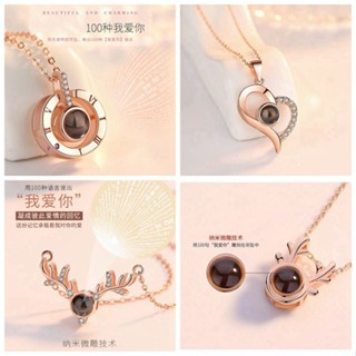 Hot Sale# projection necklace round projection necklace heart-shaped projection necklace love projection pendant peach heart jewelry 8cc