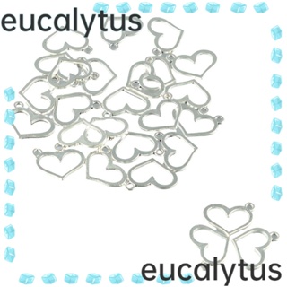 Eucalytus1 จี้โลหะเงิน รูปหัวใจ แฮนด์เมด สําหรับคนรัก สร้อยข้อมือ แหวนอัลลอย