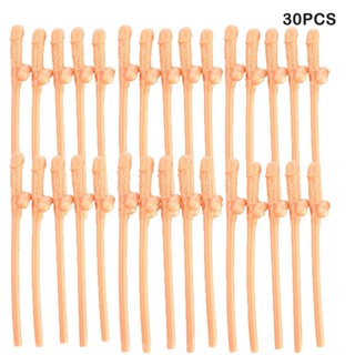 30pcs Solid Drinking Home Juice Bar Bridal Shower Cocktail For Party Smoothie PE Plastic Long Straight Reusable Straw