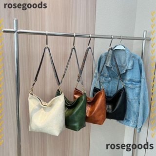 Rosegoods1 กระเป๋าสะพายไหล่ หนัง PU กันน้ํา ความจุขนาดใหญ่ สไตล์วินเทจ สําหรับสตรี