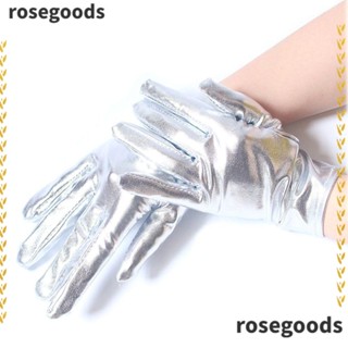 Rosegoods1 ถุงมือหนังสั้น สีทอง สีเงิน สําหรับคอสเพลย์