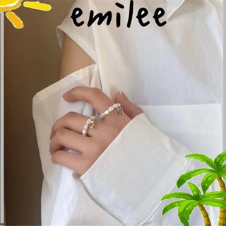 Emilee แหวนนิ้วมือ จี้ตัวอักษร สไตล์โบฮีเมียน ของขวัญแฟชั่น สําหรับผู้หญิง