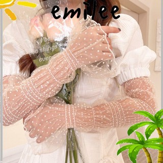 Emilee ถุงมือแขนยาว กันแดด แบบบาง ไร้นิ้ว แฟชั่นฤดูร้อน