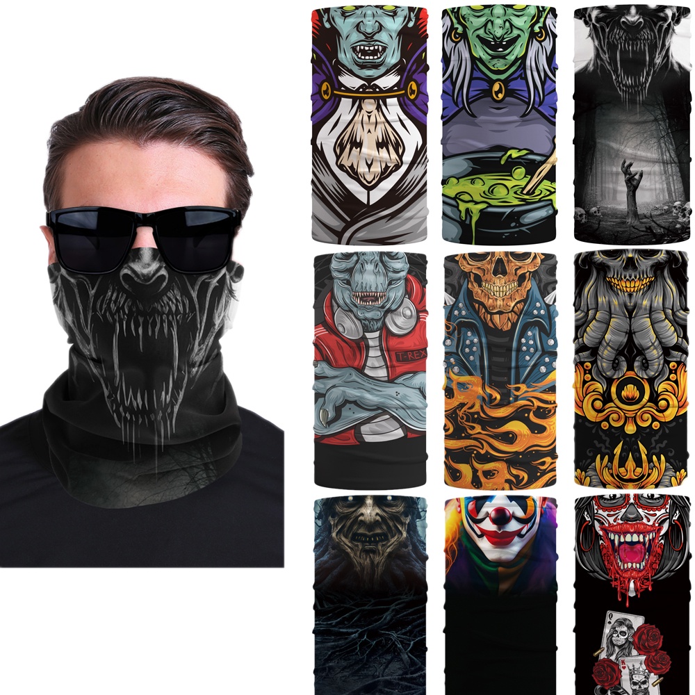 ผ้าโพกหัว ผ้าพันคอ ผ้าโพกหัว ป้องกันฝุ่น ป้องกันรังสียูวี สําหรับขี่รถจักรยานยนต์