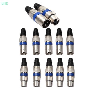 Li แจ็คเสียบไมโครโฟน XLR 3Pin Male &amp; Female IE 10 ชิ้น