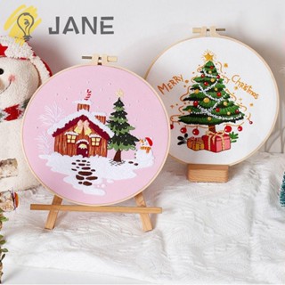 Jane ชุดอุปกรณ์เย็บปักถักร้อย แฮนด์เมด ลายกวางเอลก์ DIY สําหรับผู้เริ่มต้น