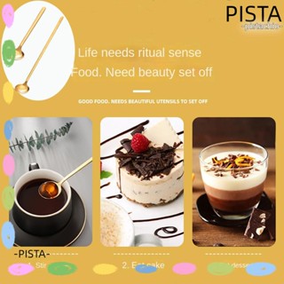 Pista ช้อนชา กาแฟ ไอศกรีม ด้ามจับยาว สีทอง คุณภาพสูง 5.2 นิ้ว และช้อนกาแฟ 9.5 นิ้ว สําหรับคนค็อกเทล ชา 8 ชิ้น