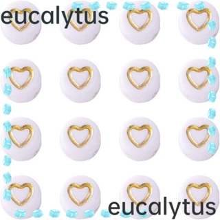 Eucalytus1 ลูกปัดอะคริลิค ทรงกลม สีขาว 7x4 มม. สําหรับทําเครื่องประดับ สร้อยข้อมือ DIY 500 ชิ้น