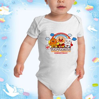 Anpanman ชุดจั๊มสูทรอมเปอร์ แขนสั้น ผ้าฝ้ายแท้ ระบายอากาศ ลายผีเสื้อ สีพื้น สําหรับเด็กทารกแรกเกิดผู้หญิง W0VH