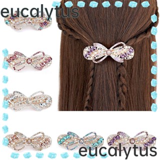 Eucalytus1 กิ๊บติดผม ประดับโบว์ คริสตัล พลอยเทียม