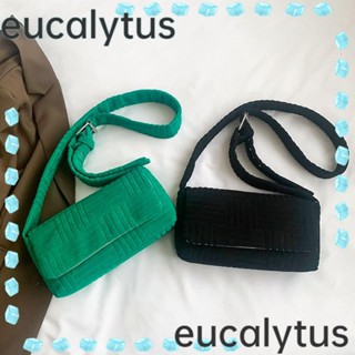 Eucalytus1 กระเป๋าสะพายไหล่ สะพายข้าง นิ่ม สีพื้น สําหรับผู้หญิง