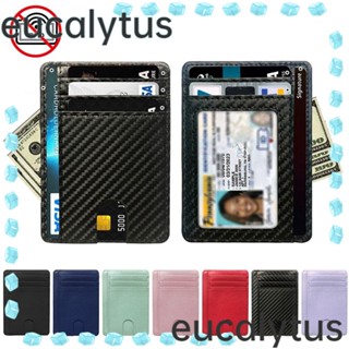 Eucalytus1 กระเป๋าสตางค์หนัง ใส่บัตรเครดิต ขนาดเล็ก 8 ช่อง สําหรับผู้ชาย และผู้หญิง