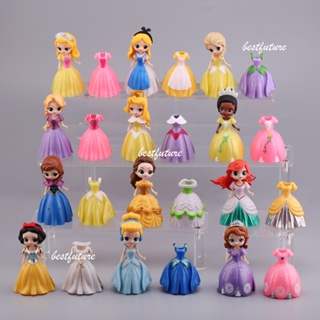 โมเดลฟิกเกอร์ Disney Princess Elsa Anna Sofia ขนาดเล็ก ของเล่นสําหรับเด็ก