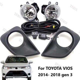 Zr ฝาครอบไฟตัดหมอก พร้อมสายไฟ และสวิตช์ สําหรับ TOYOTA VIOS NCP150 2013 2014 2015 2016 2107 2018