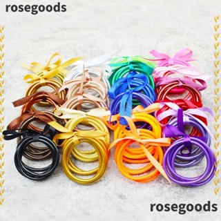 Rosegoods1 ชุดกําไลข้อมือซิลิโคน ประดับกลิตเตอร์ สีทองอ่อน สไตล์ทิเบต สําหรับผู้หญิง 5 ชิ้น ต่อล็อต