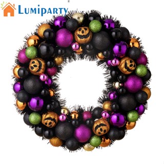 Lumiparty พวงหรีดฮาโลวีน 17.72 นิ้ว กันแตก สําหรับประตูหน้า