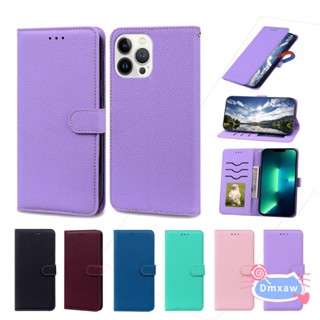 เคสโทรศัพท์หนัง PU ฝาพับ พร้อมช่องใส่บัตร สีพื้น สําหรับ OPPO Reno 10 Pro 5G A98 A1 F23 A96 5G Find X5 X6 Pro A17 A17K A16 A57 A77 5G 2022