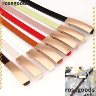 Rosegoods1 ผู้หญิง สุภาพสตรี เข็มขัด สําหรับชุดพักผ่อน กางเกงยีน แฟชั่น เข็มขัด โลหะผสม เข็มขัดเรียบ หัวเข็มขัด