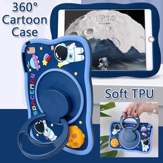 360°สไตล์พกพา สําหรับ iPad 10.2 2021 Gen9 Gen8 Gen7 Gen10 Gen6 Pro 11 2020 10.9 2022 10.5 9.7 2018 2017 iPad10 iPad9 iPad6 iPad5 Air4 Air5 Air3 Mini6 Mini5 Air Mini 1 2 3 4 5 6 เปลือก 3D Cute Cartoon Pinch Astronaut Soft TPU Case เคสซิลิโคน วงเล็บหมุน