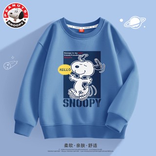 เสื้อกันหนาวแขนยาว แบบบาง ทรงหลวม ลายการ์ตูน Snoopy ขนาดใหญ่ แฟชั่นฤดูใบไม้ผลิ และฤดูใบไม้ร่วง สําหรับเด็กผู้ชาย 2023