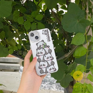 For เคสไอโฟน 14 Pro Max [Panda Cute Plating Matte] เคส Phone Case For iPhone 14 Pro Max Plus 13 12 11 For เคสไอโฟน11 Ins Korean Style Retro Classic Couple Shockproof Protective TPU Cover Shell