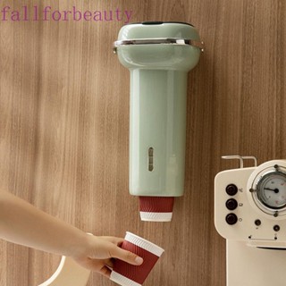 Fallforbeauty เครื่องจ่ายแก้วน้ําอัตโนมัติ แบบดึง พลาสติก ติดผนัง ความจุขนาดใหญ่