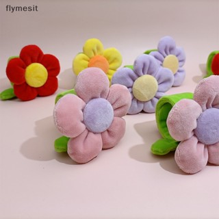 Flymesit สายรัดข้อมือ ผ้ากํามะหยี่ขนนิ่ม ลายการ์ตูนดอกไม้ หลากสีสัน ของขวัญสําหรับเด็ก