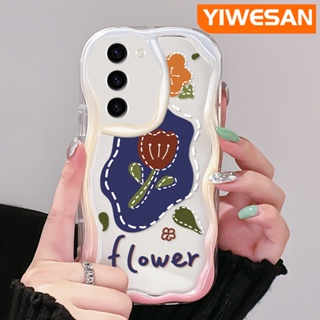 เคสโทรศัพท์มือถือแบบนิ่ม ใส ลายดอกกุหลาบ สีสันสดใส สําหรับ Samsung S23 Plus S23 Ultra