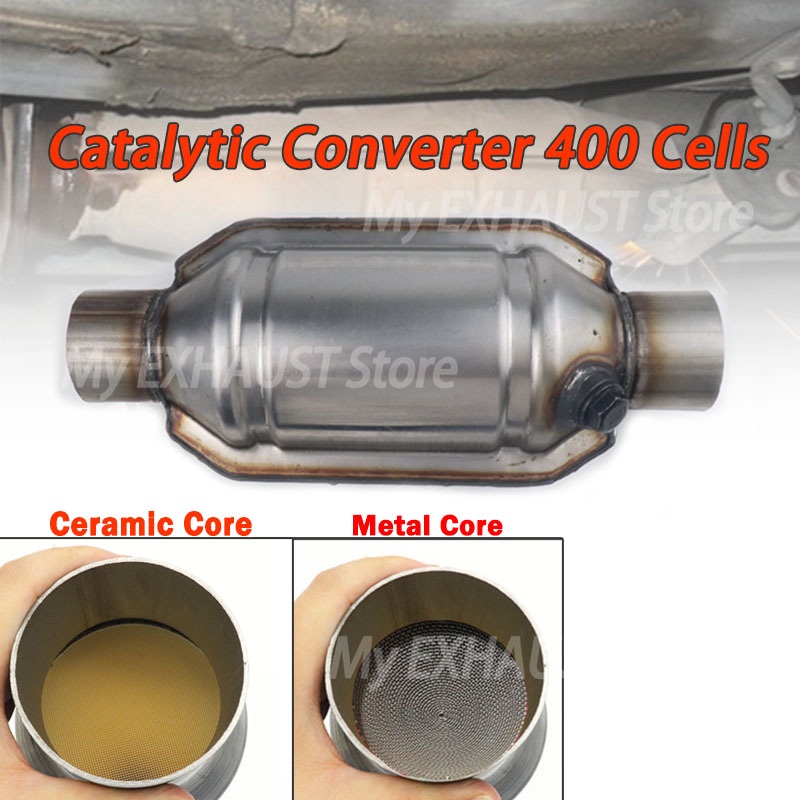 Catalytic Converter EURO 1 Universal พร้อมตัวกรองท่อไอเสียเซรามิคและโลหะ ขนาด 2, 2.25, 2.5, 3 นิ้ว